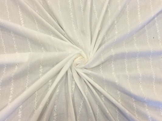 White Cotton Schiffli Chikan Dyeable (Sku: S-94)