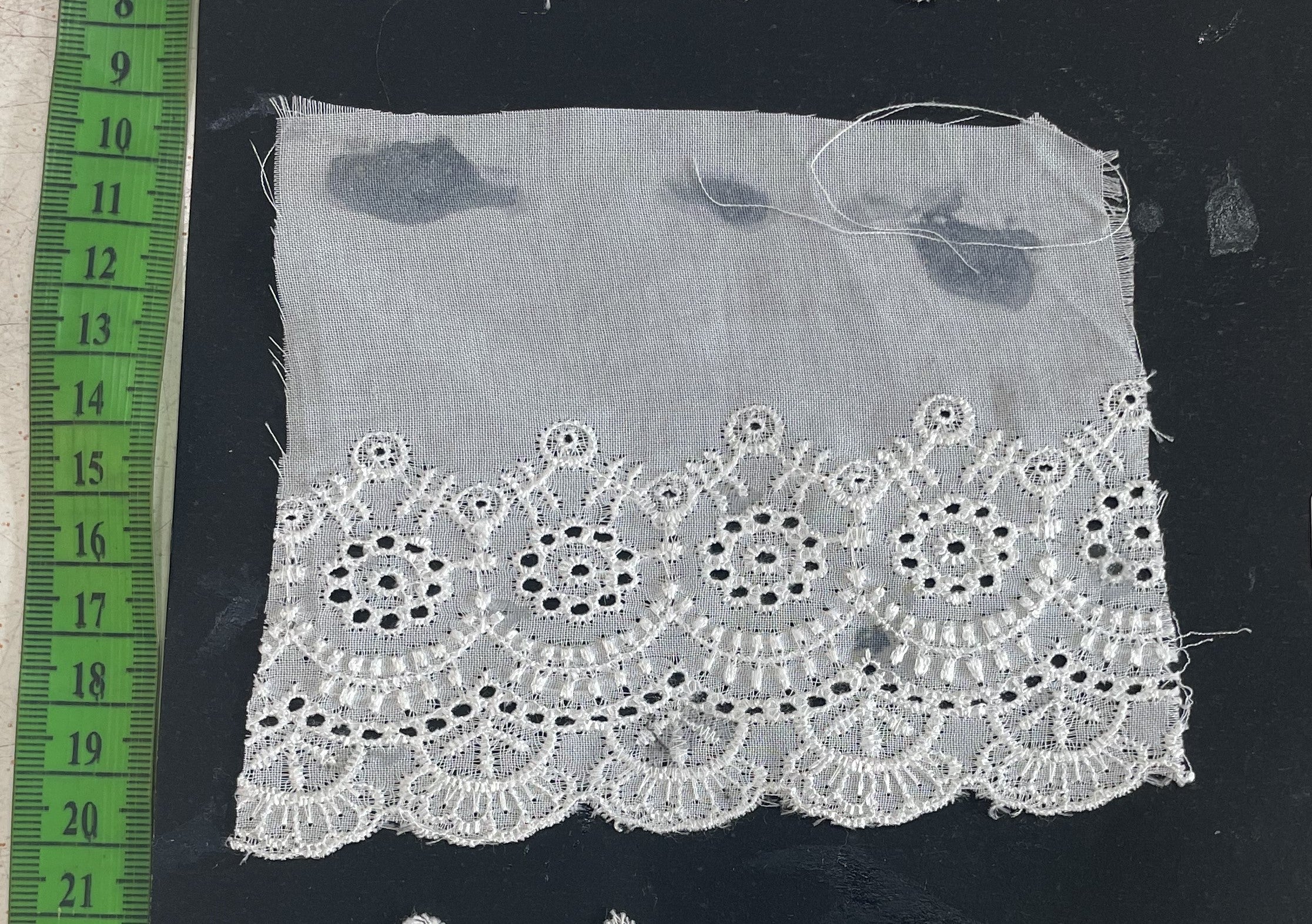 White Cotton Dyeable Schiffli Lace (Sku: S-96)