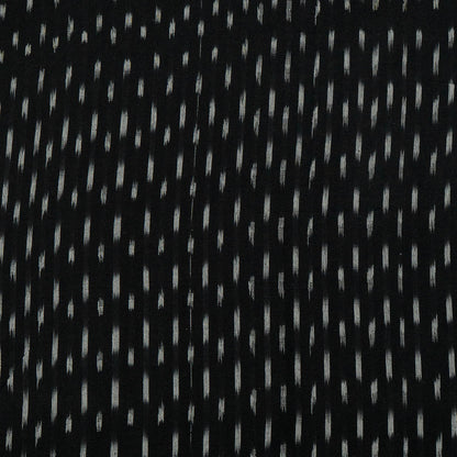 Black & White Small Pattern Cotton Handloom Woven Ikat Fabric for Dress Material | Width: 44"