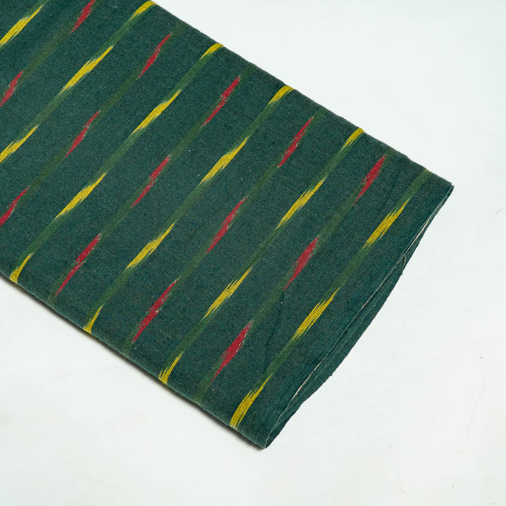 Green & Yellow Cotton Handloom Ikat (Sku: I-574)