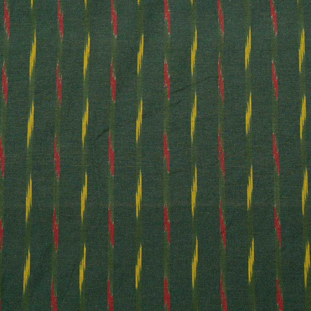 Green & Yellow Cotton Handloom Ikat (Sku: I-574)