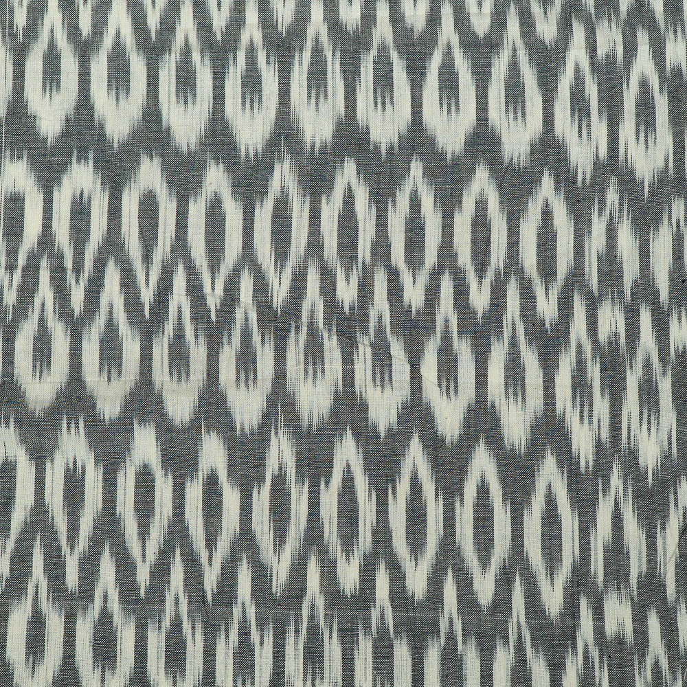 Grey & White Cotton Handloom Ikat (SKU: I-729)