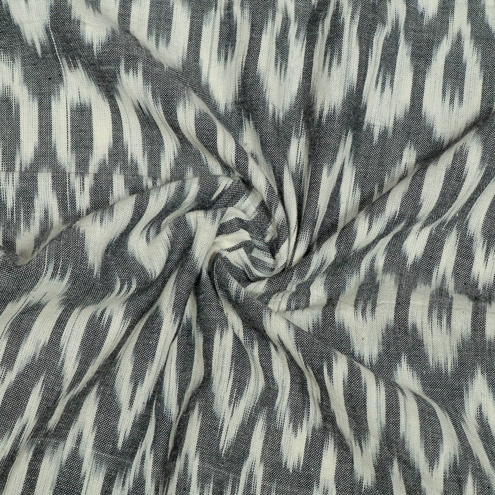 Grey & White Cotton Handloom Ikat (SKU: I-729)