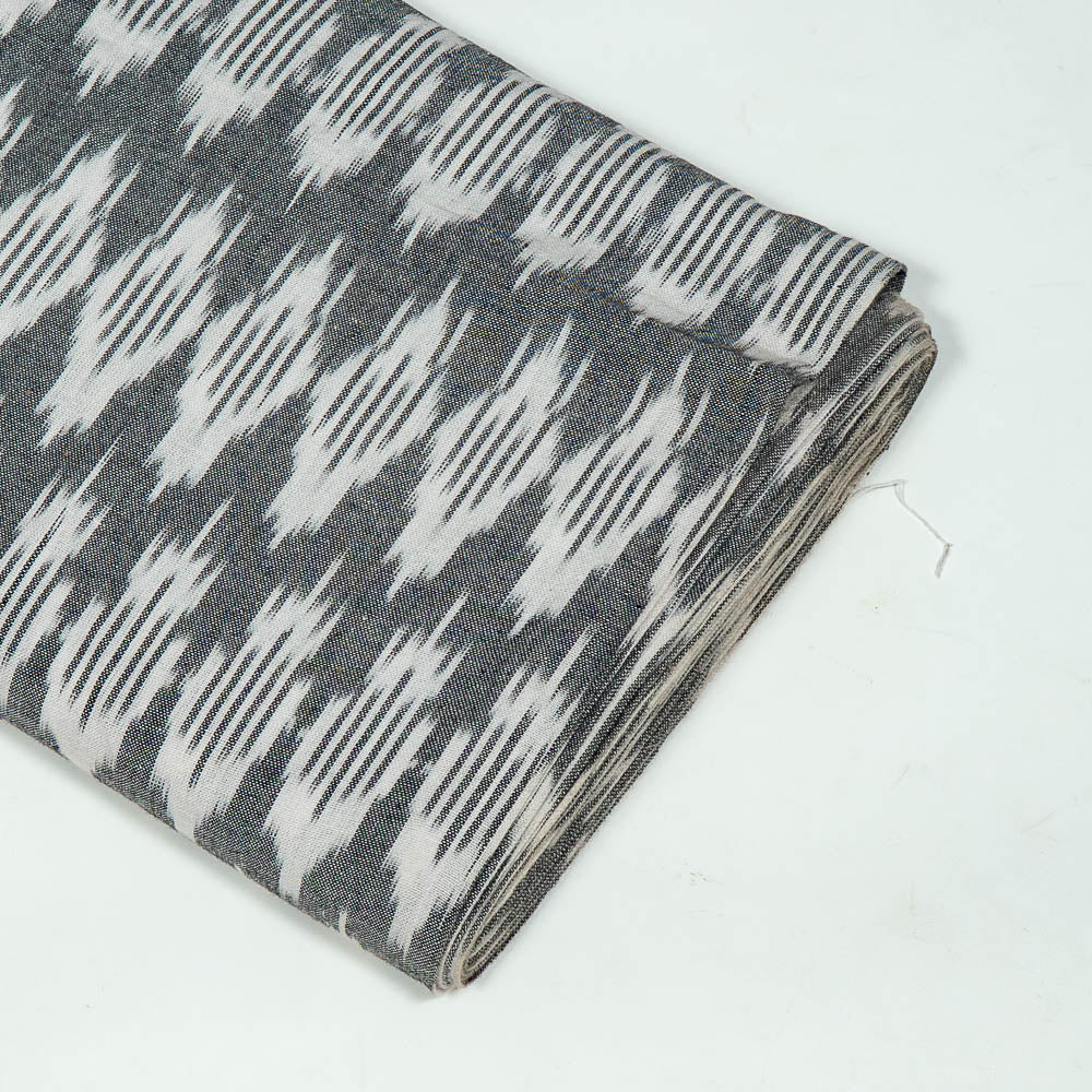 White & Grey Cotton Handloom Ikat (SKU: I-731)