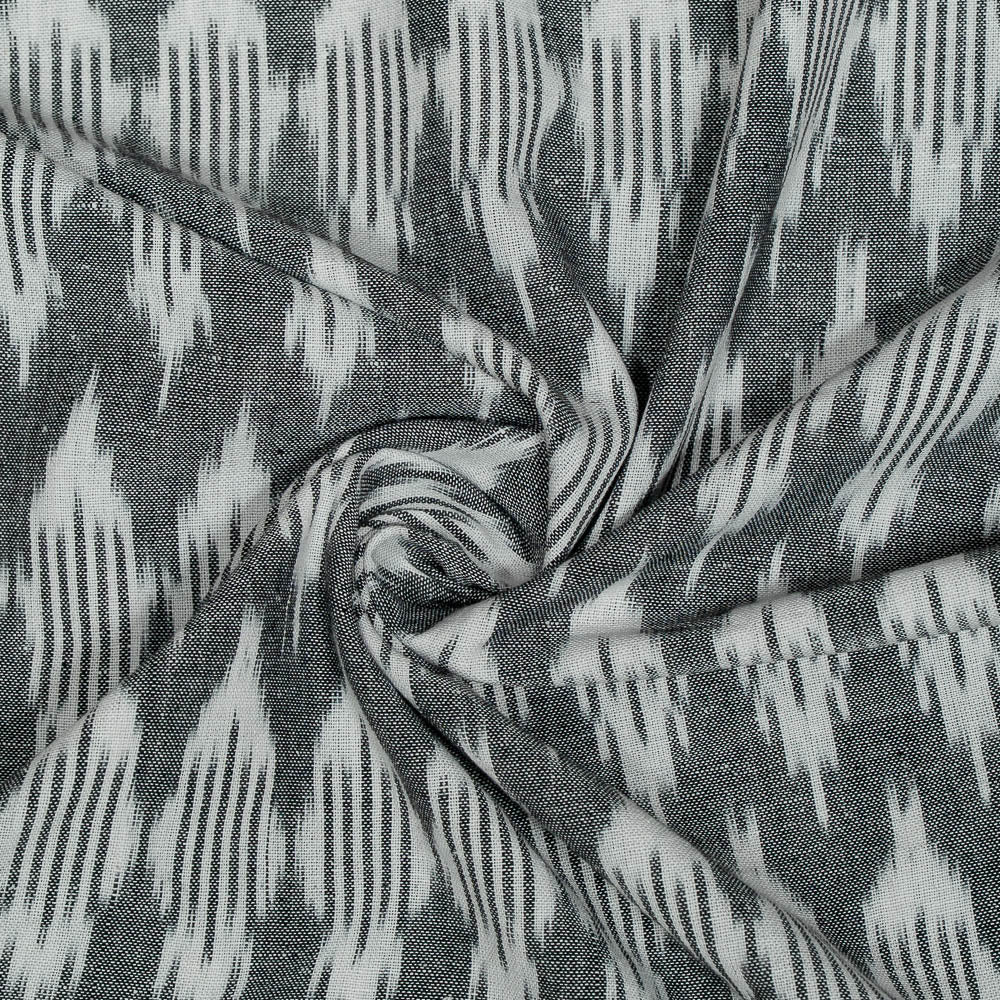 White & Grey Cotton Handloom Ikat (SKU: I-731)