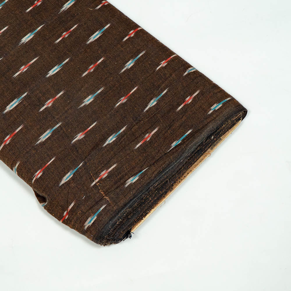 Brown color Small Design Cotton Handloom Ikat (SKU: I-765)