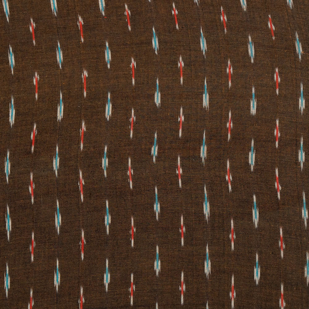 Brown color Small Design Cotton Handloom Ikat (SKU: I-765)