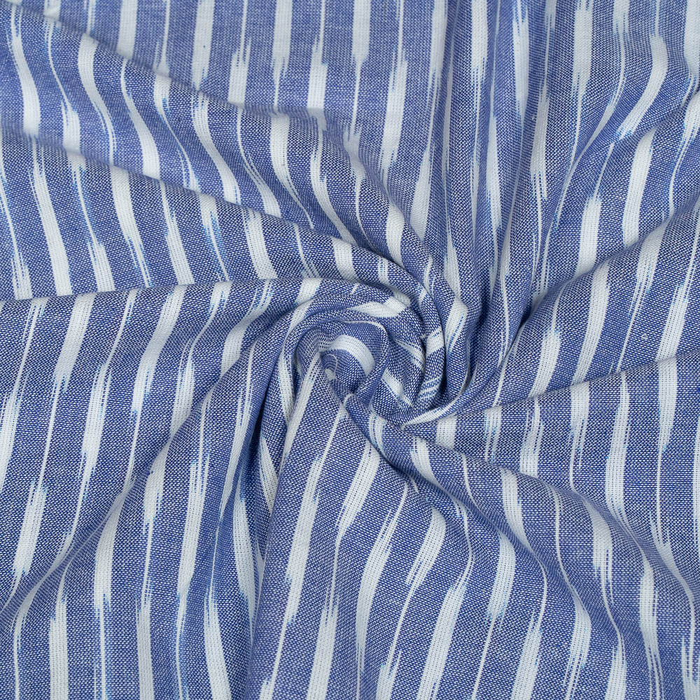 Blue & White Cotton Handloom Ikat (SKU: I-795)