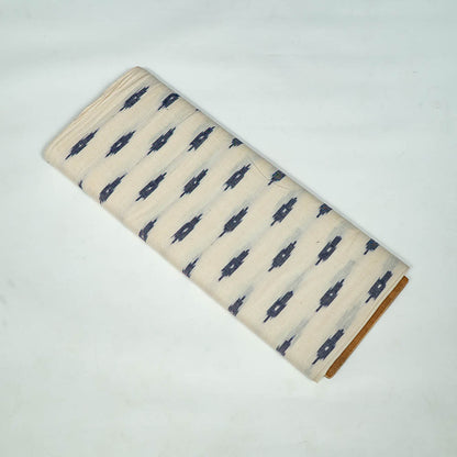 Off White Base Blue Small Design Cotton Handloom Ikat (SKU: I-801)