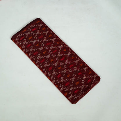 Maroon Small Design Cotton Handloom Ikat Fabric for Dress Material | Width: 44"
