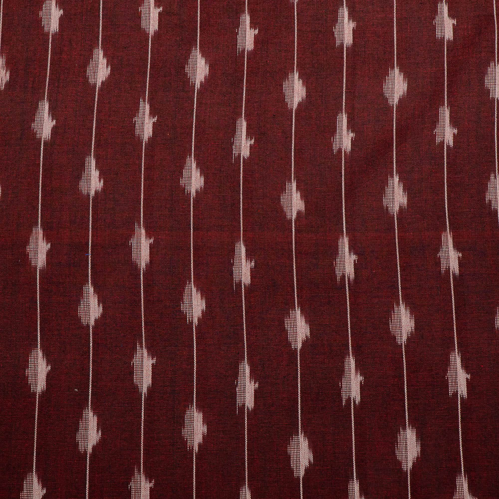 Maroon color Cotton Handloom Ikat (SKU: I-817)