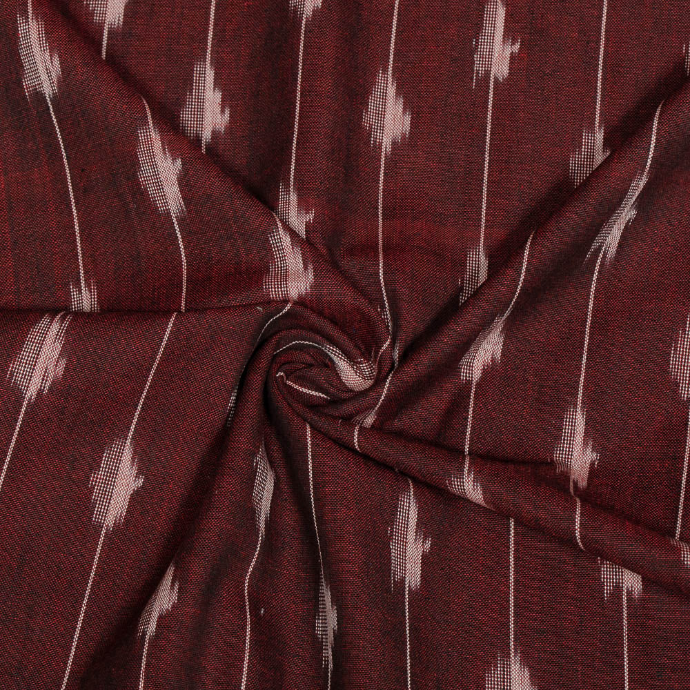 Maroon color Cotton Handloom Ikat (SKU: I-817)