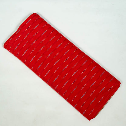 Red, Multicolor Small Design Cotton Handloom Ikat Fabric for Dress Material | Width: 44"