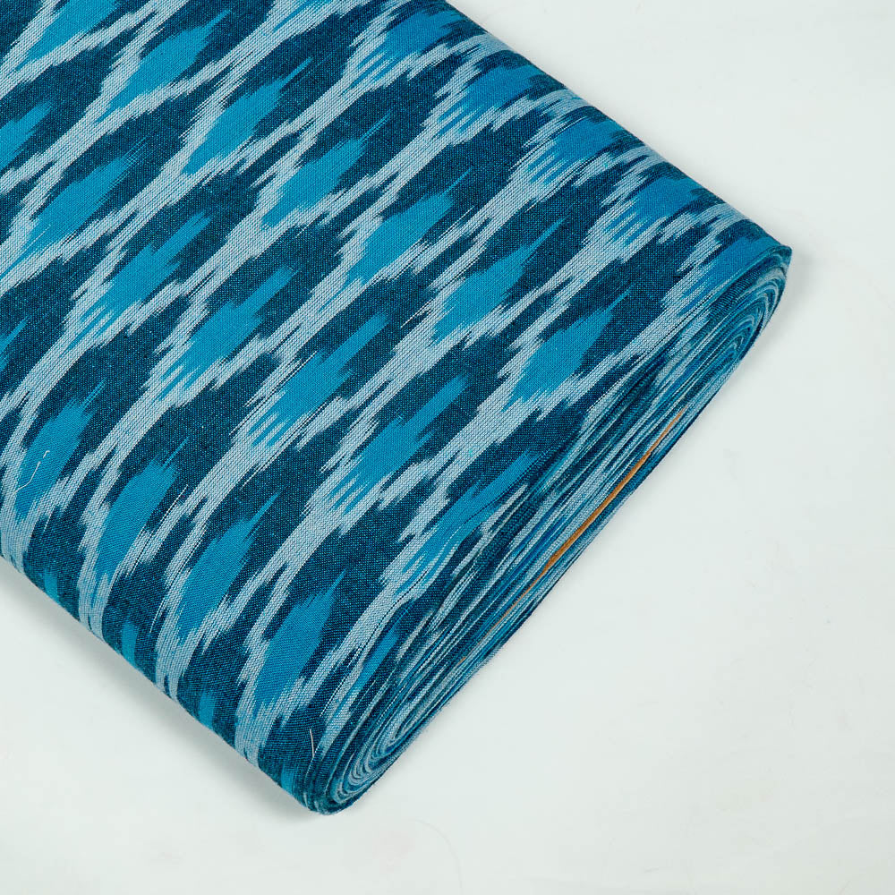 Blue color Cotton Handloom Ikat (SKU: I-832)
