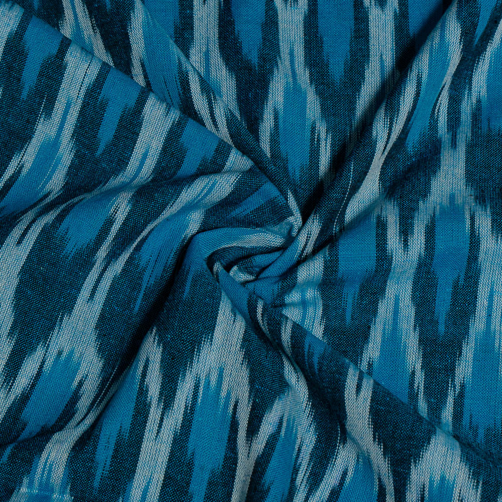 Blue color Cotton Handloom Ikat (SKU: I-832)