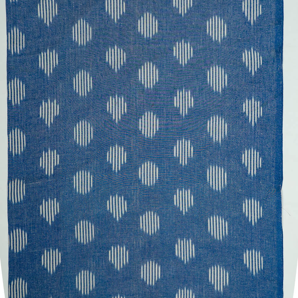 Blue & White Cotton Handloom Ikat (SKU: I-840)