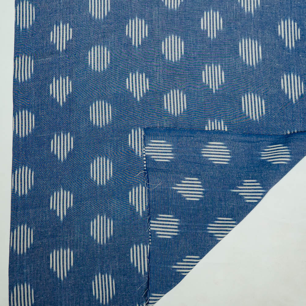 Blue & White Cotton Handloom Ikat (SKU: I-840)