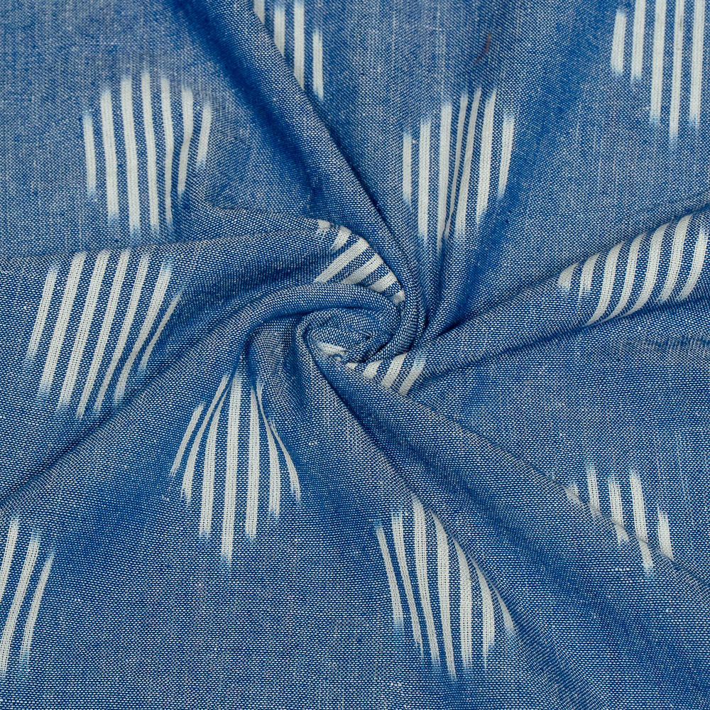 Blue & White Cotton Handloom Ikat (SKU: I-840)