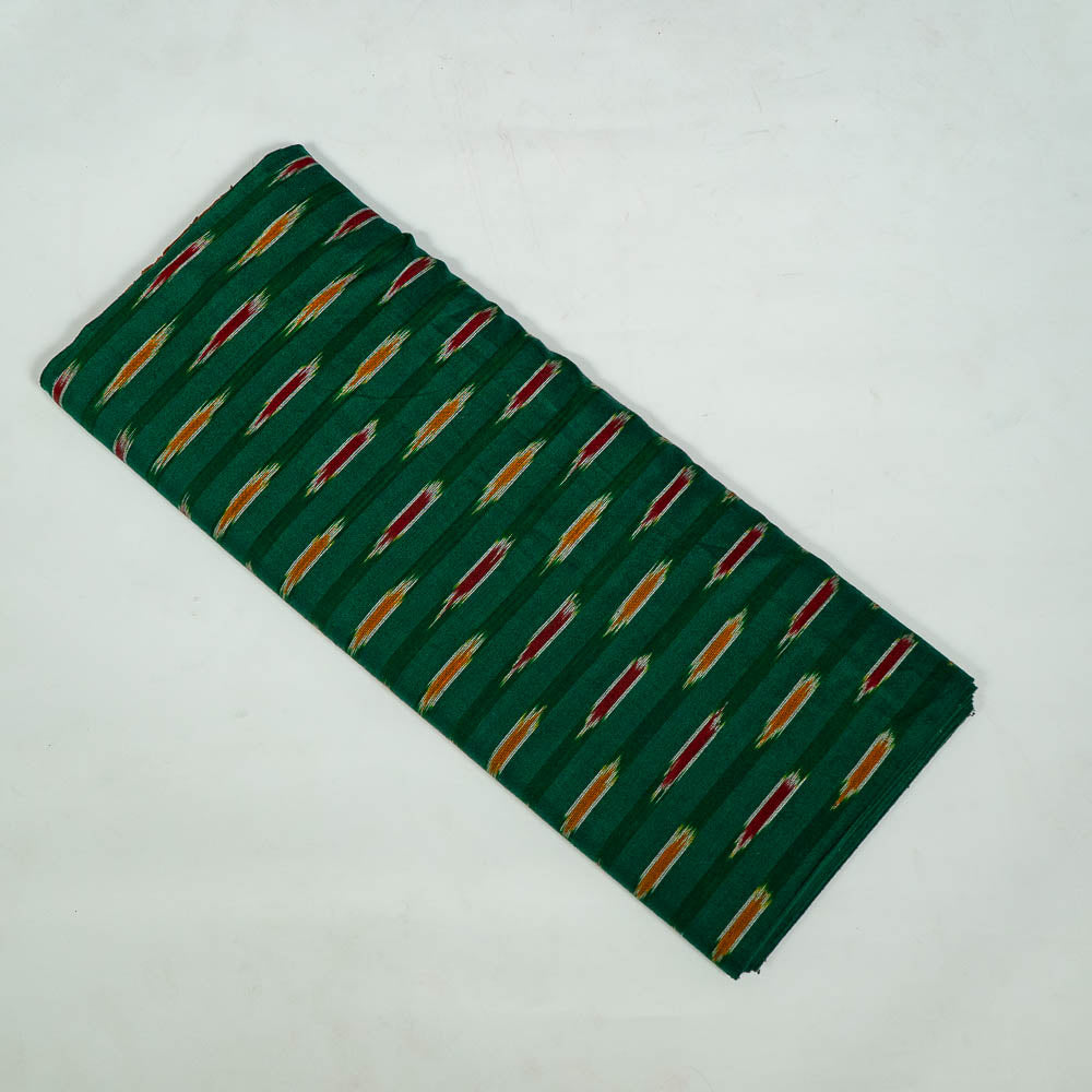 Green, Yellow & Red Cotton Handloom Ikat (SKU: I-843)