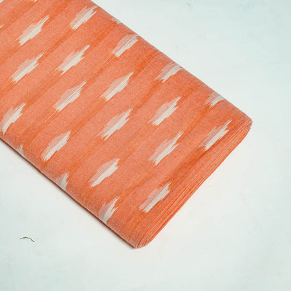 Peach & White Cotton Handloom Ikat (SKU: I-845)