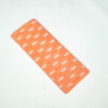 Peach & White Cotton Handloom Ikat (SKU: I-845)