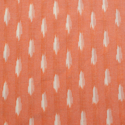 Peach & White Cotton Handloom Ikat (SKU: I-845)