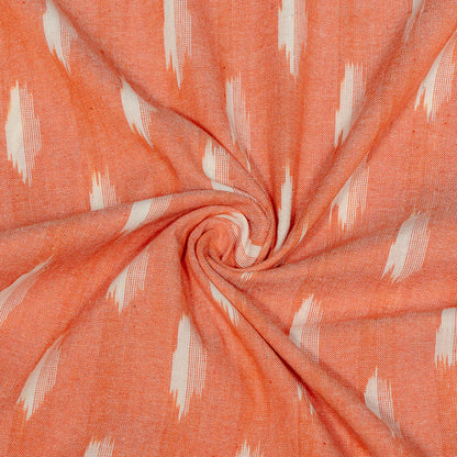 Peach & White Cotton Handloom Ikat (SKU: I-845)