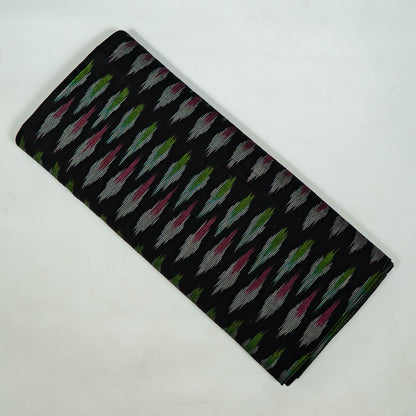 Black Base & Multicolor Design Cotton Handloom Ikat (SKU: I-846)