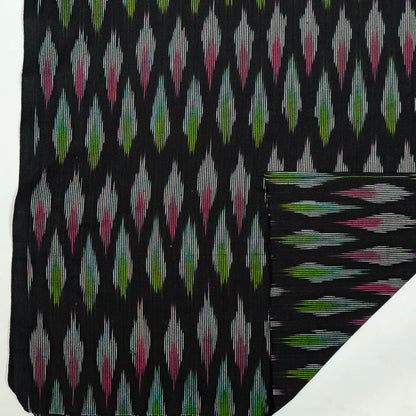 Black Base & Multicolor Design Cotton Handloom Ikat (SKU: I-846)