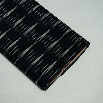 Black & Off White Cotton Handloom Ikat (SKU:I-848)