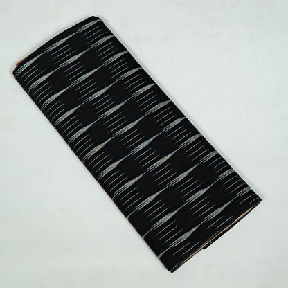 Black & Off White Cotton Handloom Ikat (SKU:I-848)