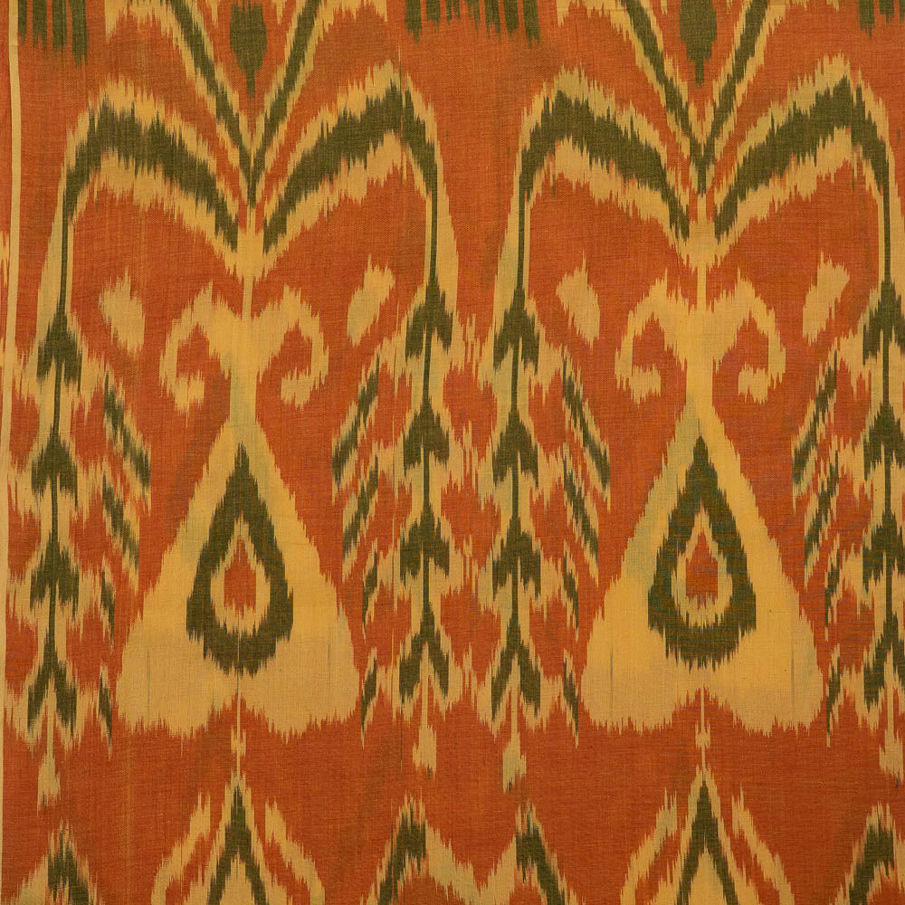 Mustard color Big Pattern Cotton Handloom Ikat (SKU: IK-137)
