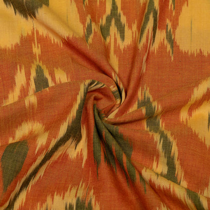 Mustard color Big Pattern Cotton Handloom Ikat (SKU: IK-137)