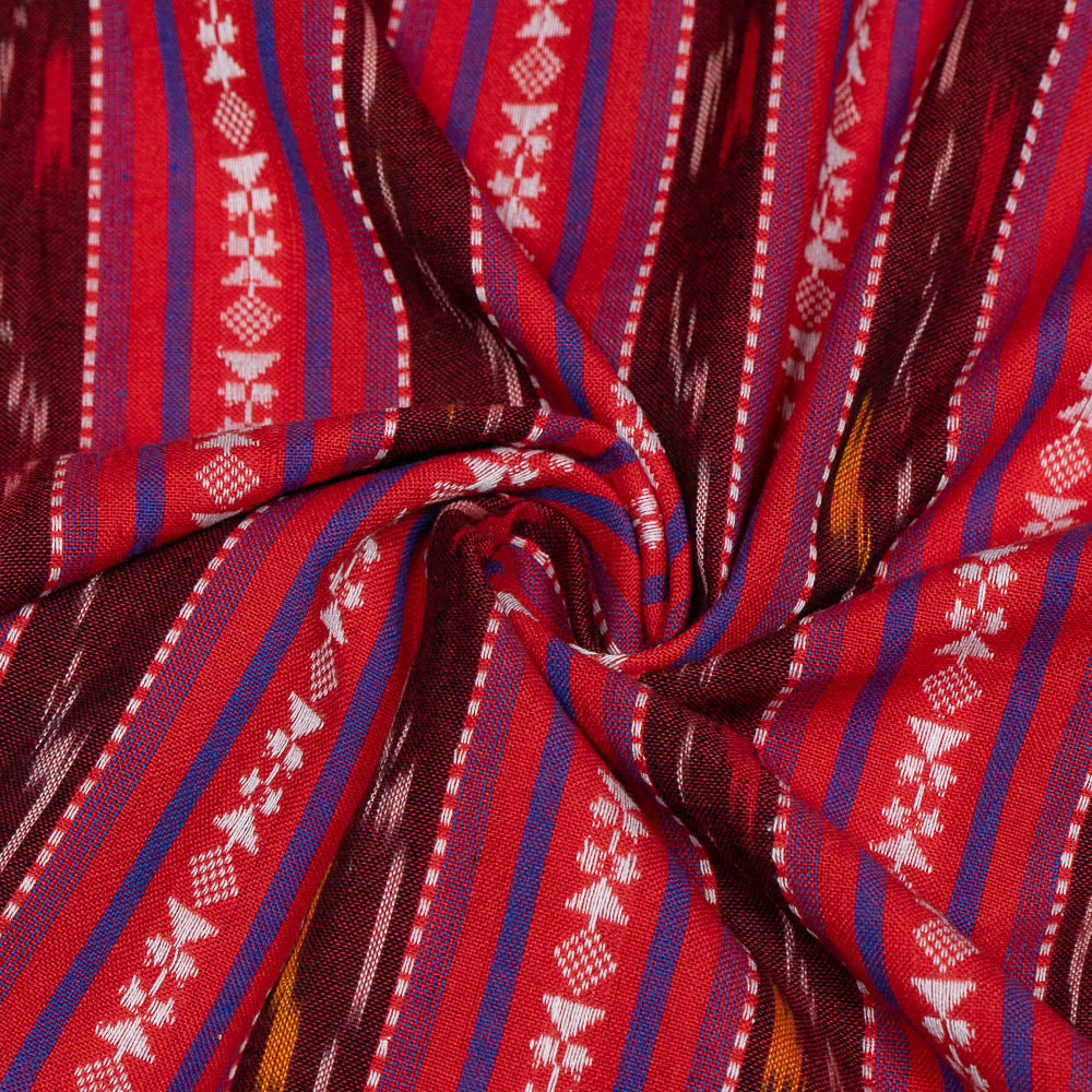 Pink & Multicolor Cotton Dobby Handloom Ikat (SKU: IK-288)