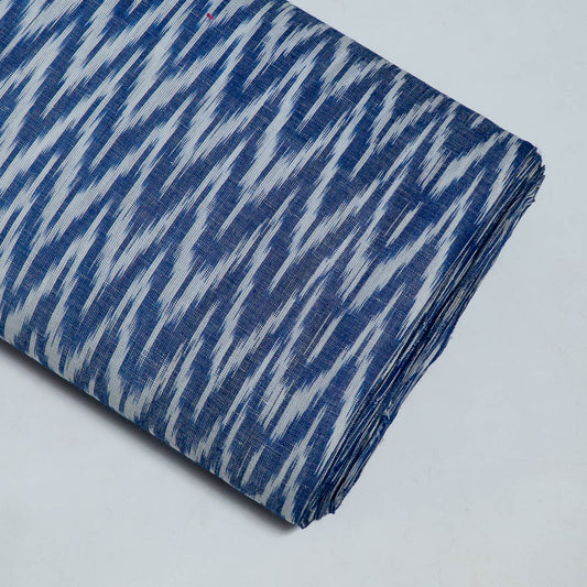 Blue & White Chevron Linen Cotton Blend Handloom Woven Ikat (Sku: IK-323)