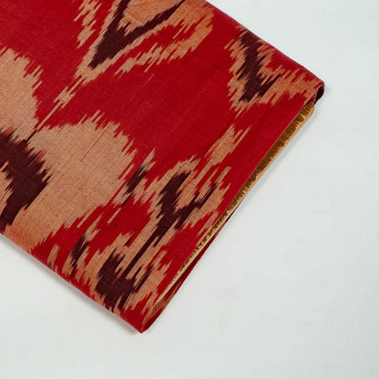 Red & Multicolor Big Pattern Fine Cotton Handloom Ikat (SKU: IK-433)