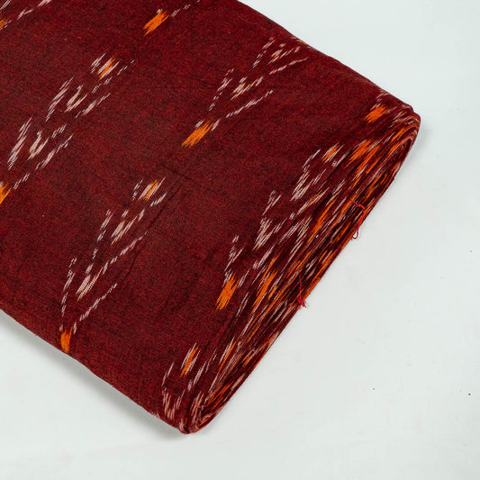 Maroon color Cotton Handloom Ikat (SKU: IK-436)