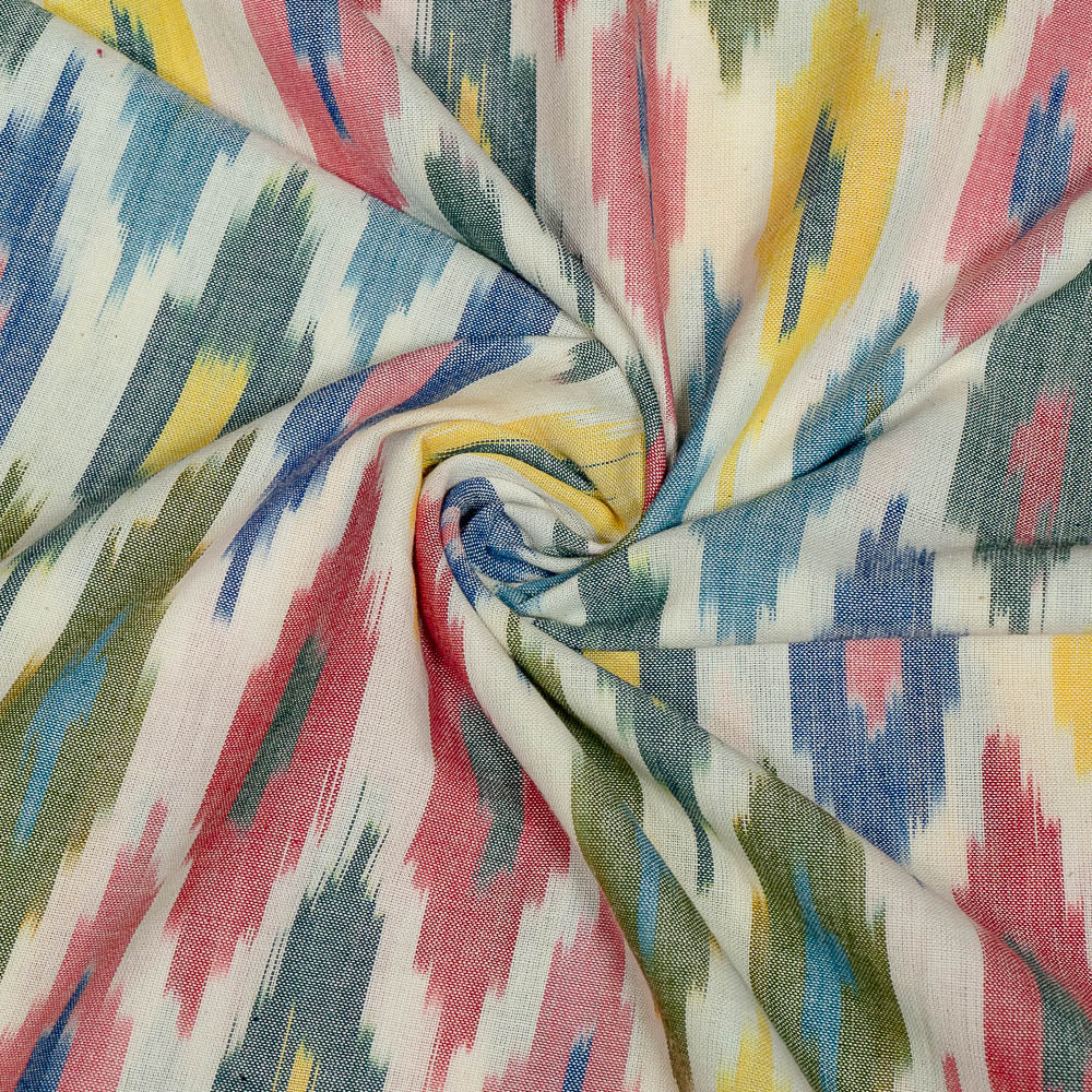 Multicolor Fine Quality Cotton Handloom Woven Ikat (Sku: IKK-102)