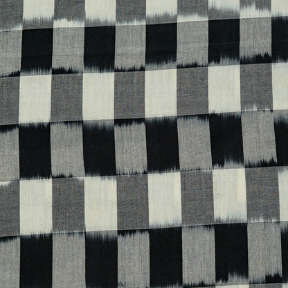 Black & White Check Cotton Handwoven Ikat | SKU: IKK-142