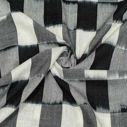 Black & White Check Cotton Handwoven Ikat | SKU: IKK-142