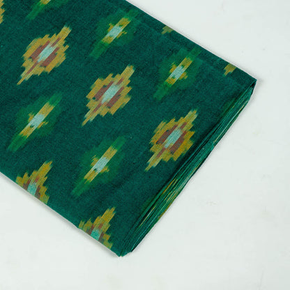 Green Base Multicolor Design Fine Cotton Handloom Ikat | SKU: IKK-413