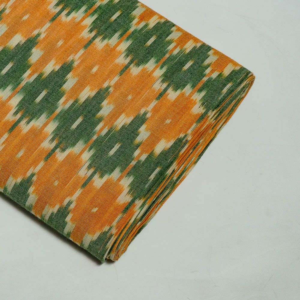 Green & Yellow Fine Cotton Handloom Ikat (SKU: IKK-422)