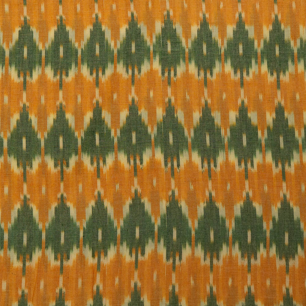 Green & Yellow Fine Cotton Handloom Ikat (SKU: IKK-422)