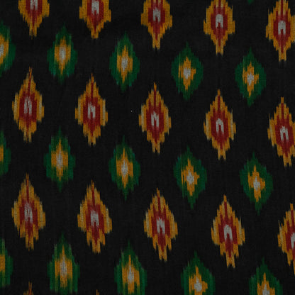Black & Multicolor Fine Cotton Handloom Ikat (SKU: IKK-439)