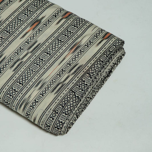 White & Black Dobby Cotton Handloom Ikat (SKU: IKK-449)