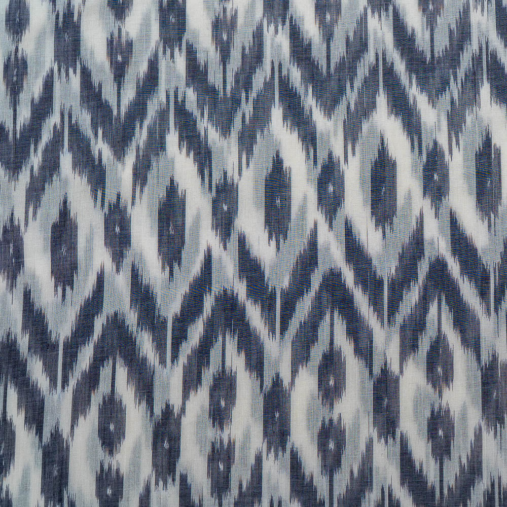White & Grey Mercerised Cotton Handloom Ikat (SKU: IKK-513)