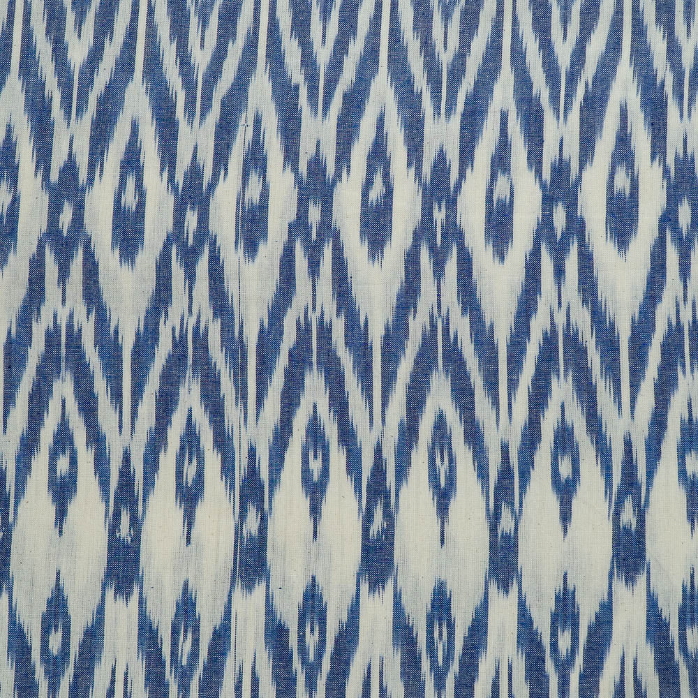 Powder Blue & White Fine Cotton Handloom Ikat (SKU: IKK-526)