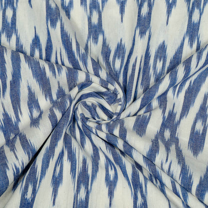Powder Blue & White Fine Cotton Handloom Ikat (SKU: IKK-526)