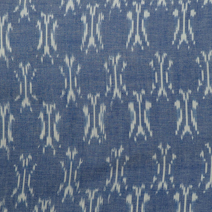 Blue & White Fine Quality Cotton Handloom Ikat (Sku: IKK-559)