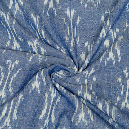 Blue & White Fine Quality Cotton Handloom Ikat (Sku: IKK-559)